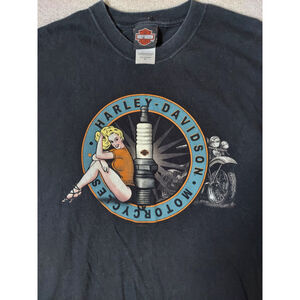 Vintage 2006 Size XL Harley Davidson Pinup Girl Design Freizes Bellville
